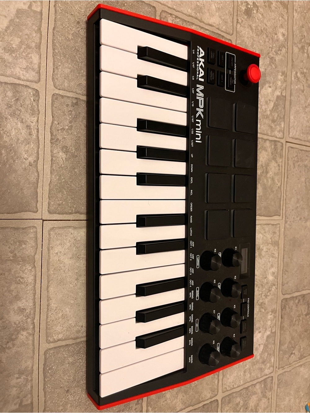 MPK mini Compact MIDI Keyboard Controller - Black with Red Trim